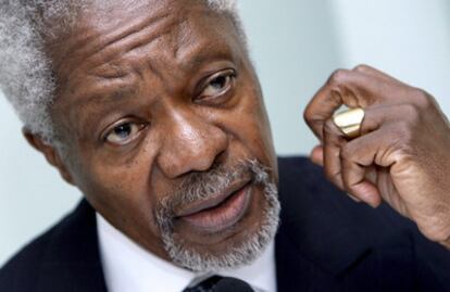 Kofi Annan, fotografiado durante una conferencia de prensa celebrada en Ginebra en diciembre de 2007.