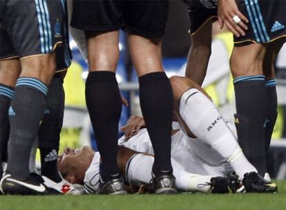 Cristiano Ronaldo, tras lesionarse contra el Marsella.