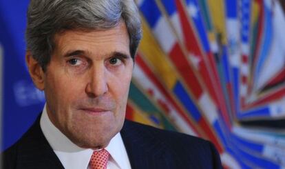El secretario de Estado, John Kerry, en la sede de la OEA.