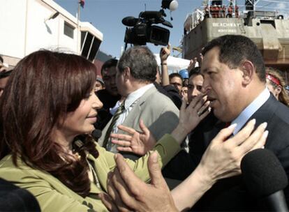 Cristina Fernández y Hugo Chávez, este miércoles en Buenos Aires