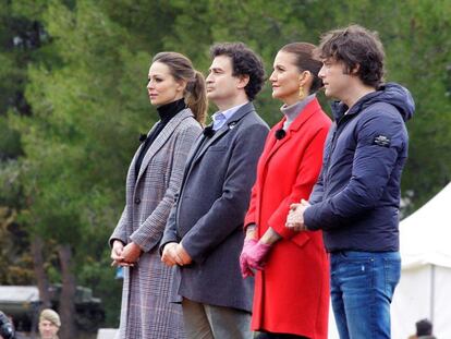 La presentadora de 'MasterChef', Eva González, y los tres miembros del jurado.