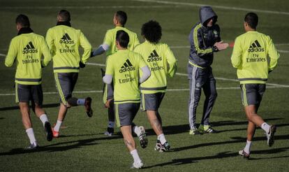 Zidane, durante un entrenamiento del Real Madrid. 