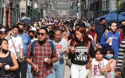 Peatones en el Centro Histórico de Ciudad de México