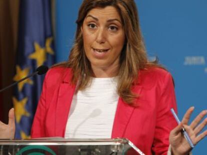 Susana Díaz, tras el Consejo de Gobierno de este martes.