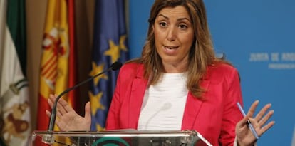 Susana Díaz, tras el Consejo de Gobierno de este martes.