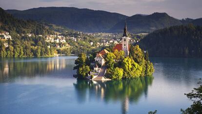 El lago de Bled, al noroeste de Eslovenia.