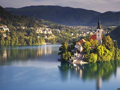 El lago de Bled, al noroeste de Eslovenia.