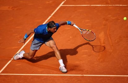 Nadal, durante su partido con Bautista.