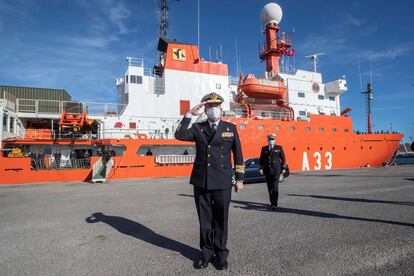 Acto de despedida del buque de investigación oceanográfica Hespérides el pasado día 30 de diciembre en la base de Cartagena (Murcia).