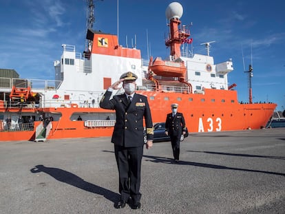 Acto de despedida del buque de investigación oceanográfica Hespérides el pasado día 30 de diciembre en la base de Cartagena (Murcia).