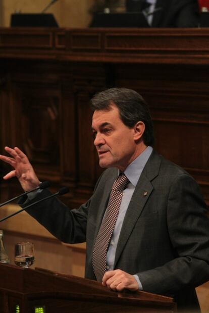 Artur Mas, presidente de la Generalitat en el primer pleno del Parlament de su legislatura.