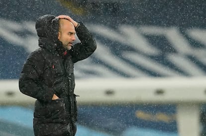 Guardiola durante el último City-Newcastle.