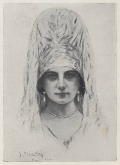 Dibujo de Maria Regordosa realizado en 1924 por J. Pizà.