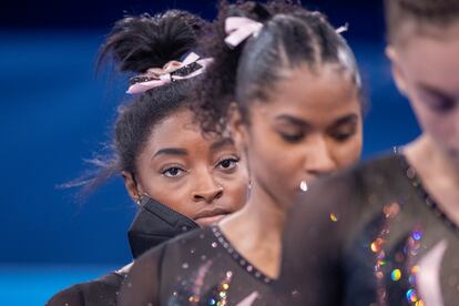 La gimnasta estadounidense Simon Biles, en julio durante los Juegos Olímpicos de Tokio.