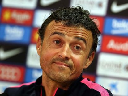 Luis Enrique, durante la rueda de prensa del viernes.