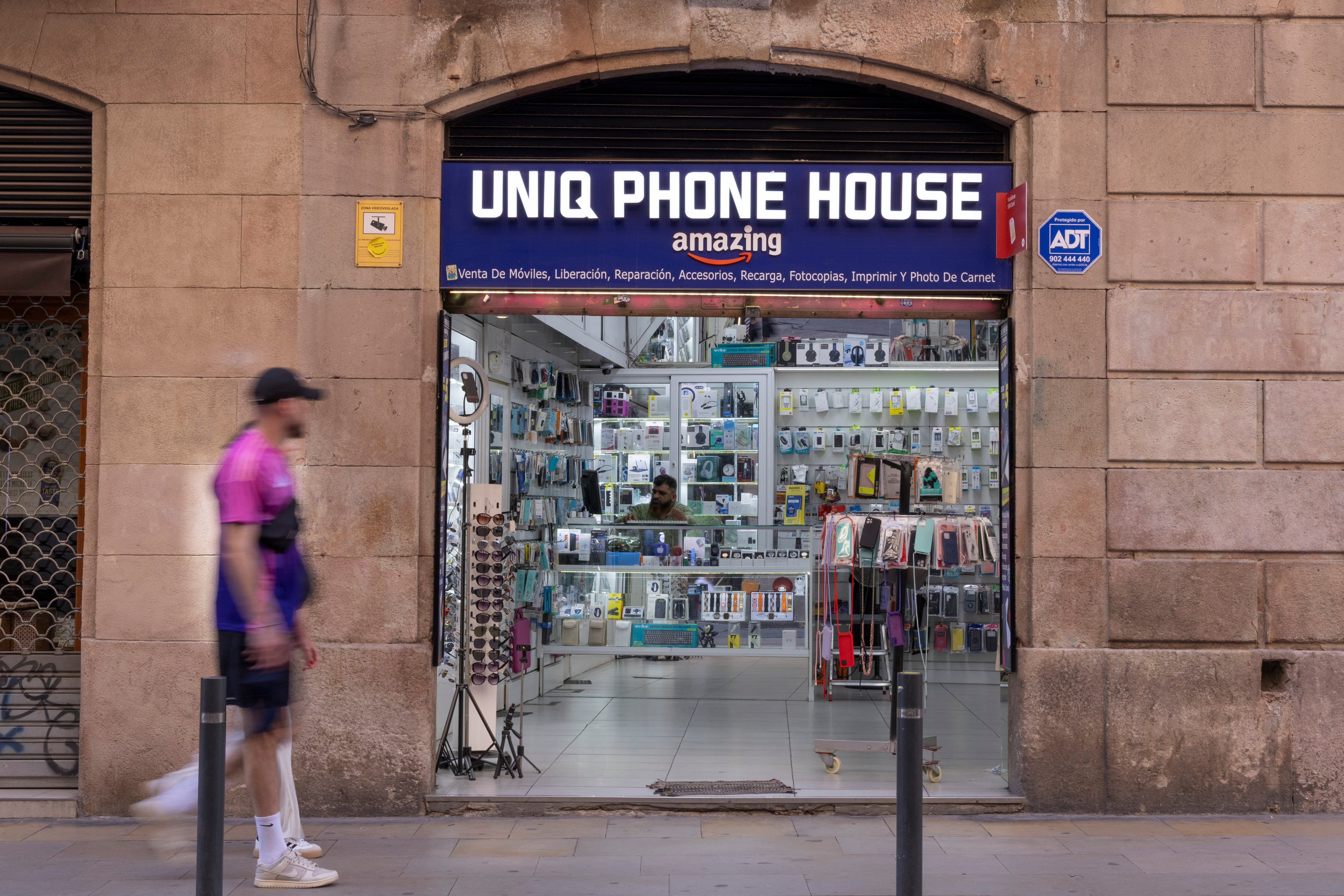 Una tienda de móviles en Barcelona. 