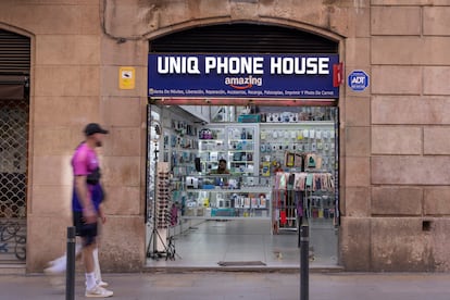 Una tienda de móviles en Barcelona. 