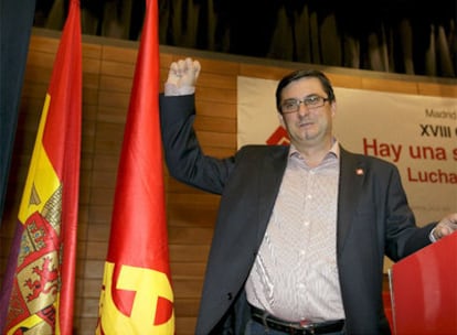José Luis Centella, en el Congreso del Partido Comunista en el que ha sido elegido hoy secretario general del partido
