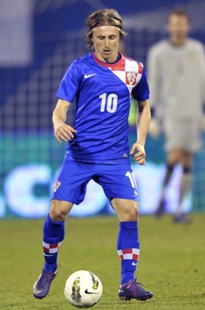 Luka Modric, durante un partido con la selección.