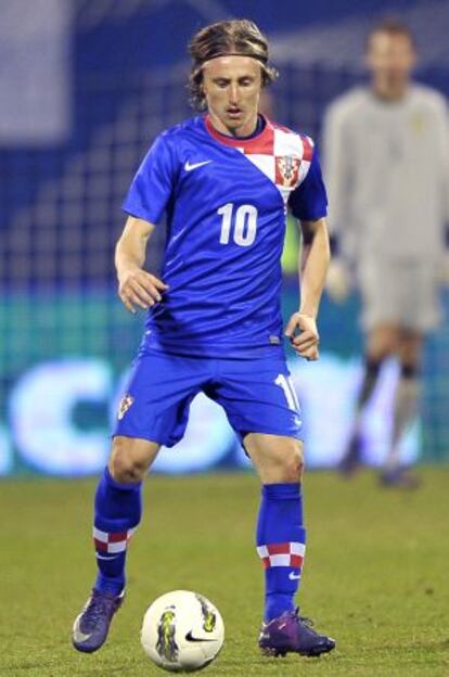 Luka Modric, durante un partido con la selección.