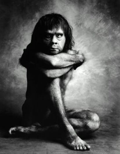 Recreación de un hombre de Neandertal por el fotógrafo Graham Ford.