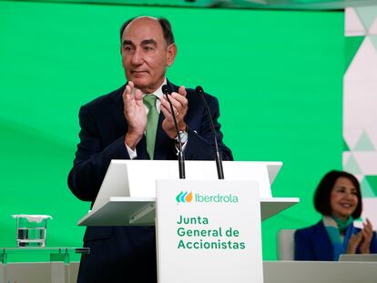 Ignacio Sánchez Galán, presidente de Iberdrola, en la junta de accionistas de este viernes. CEDIDA POR IBERDROLA
