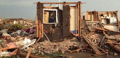 Aspecto del área afectada en Oklahoma City por el tornado