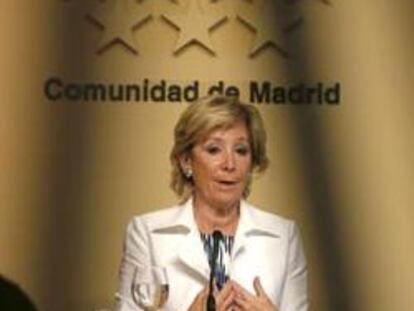 La presidenta de la Comunidad de Madrid, Esperanza Aguirre