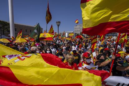 Concentración este domingo en la plaza de Colón contra los indultos a los presos del 'procés'.