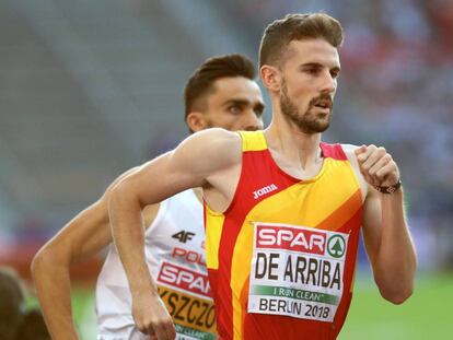 Álvaro de Arriba, durante las semifinales de los 800m masculinos en Berlín. 