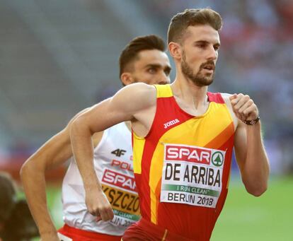 Álvaro de Arriba, durante las semifinales de los 800m masculinos en Berlín. 