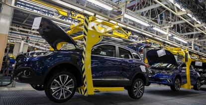 Cadena de montaje de los modelos de Renault Mégane y Kadjar en la fábrica de la compañía en Palencia.