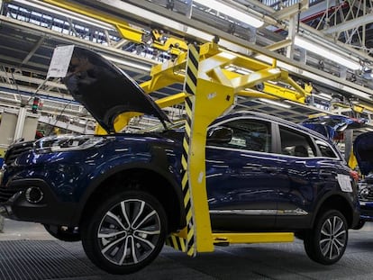 Cadena de montaje de los modelos de Renault Mégane y Kadjar en la fábrica de la compañía en Palencia.