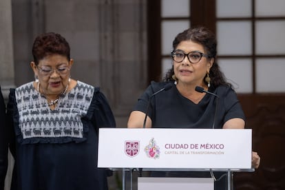 Clara Brugada en conferencia de prensa tras el asesinato.