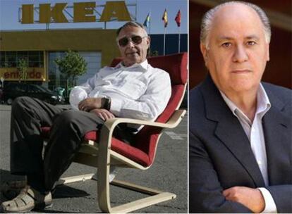 Ingvar Kamprad, dueño de Ikea, y, a la derecha, el español Amancio Ortega.