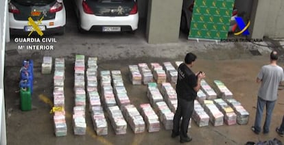 Droga incautada en la operación de la Guardia Civil que ha desarticulado una red de narcotráfico en Valencia y Málaga.