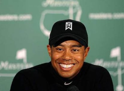 Woods, durante la rueda de prensa.