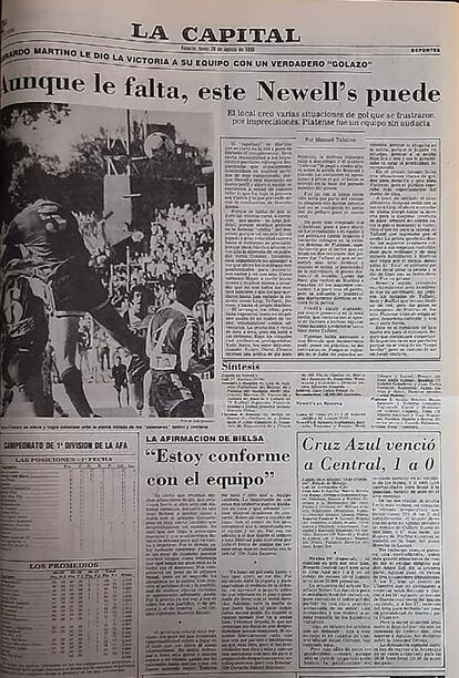 Crónica publicada en el diario La Capital de Rosario, en agosto de 1990.