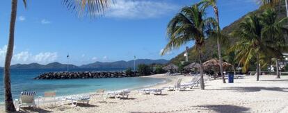 Una de las playas de Road Town, capital de Tortola, la principal de las Islas V&iacute;rgenes Brit&aacute;nicas.