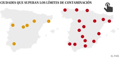 Cities where contamination limits were breached