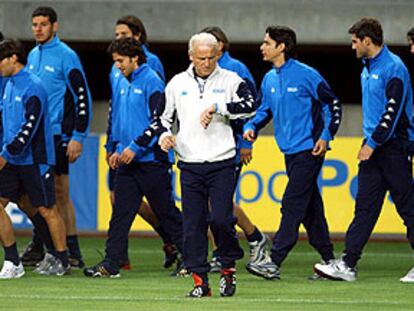 Giovanni Trapattoni, durante una sesión preparatoria de la selección italiana.