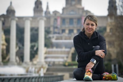 Mar&iacute;a Vasco en la Avenida Maria Cristina de Barcelona.