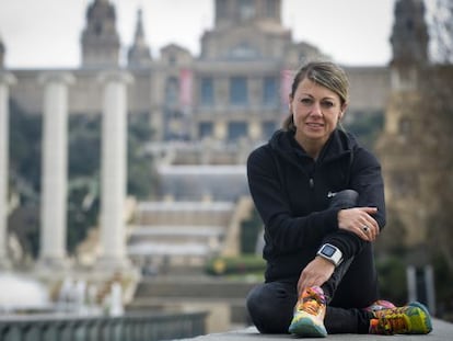 María Vasco a l'avinguda Maria Cristina de Barcelona.