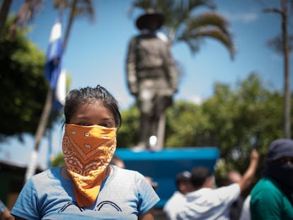 Una niña, en las protestas de Niquinohomo.