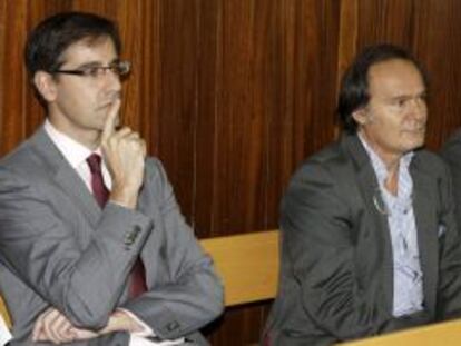 V&iacute;ctor Mart&iacute;n, consejero delegado de Aeromur, y Rafael G&oacute;mez del R&iacute;o, director general de Sacyr, en la Sala de lo Contencioso del Tribunal Superior de Justicia de la Regi&oacute;n de Murcia (TSJRM).