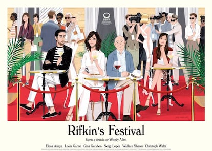 L'últim film de Woody Allen, 'Rifkin's festival', es desenvolupa al festival de cinema de Sant Sebastià, on es presentarà el 18 de setembre. A la il·lustració de Jordi Labanda, els personatges gaudeixen de l'ambient del luxós Hotel María Cristina a la capital guipuscoana.