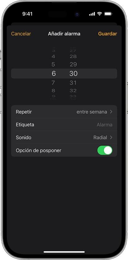 App de reloj en los iPhone de Apple