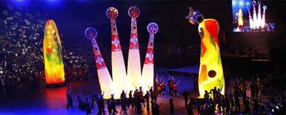 Espectáculo inaugural de los Eurogames, ayer por la noche en el Palau Sant Jordi