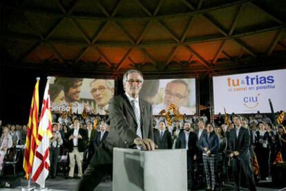 Xavier Trias, anoche, en el acto inaugural de la campaña de CiU a la alcaldía de Barcel0na.