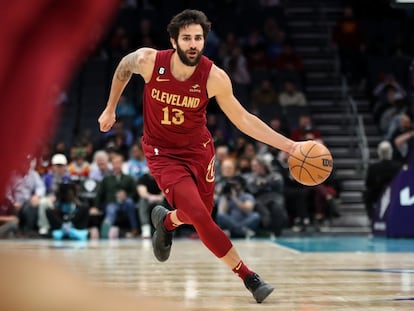 Ricky Rubio, con los Cleveland Cavaliers el marzo pasado.